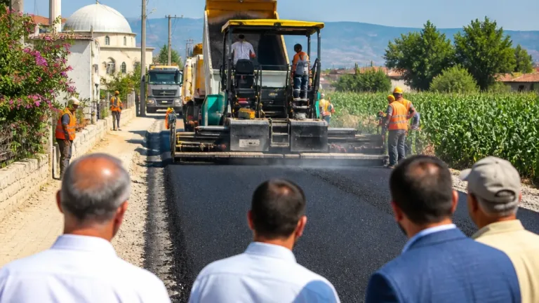 Düziçi Ellek’te Mimar Sinan Caddesi doğalgaz sonrası sıcak asfaltla yenileniyor