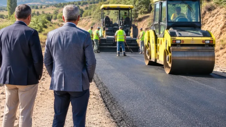 Eşme’de Yeşilkavak–Karaahmetli yolunda asfalt çalışması incelendi