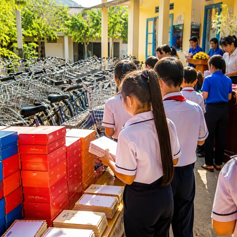 Ha Tinh'te 200 dezavantajlı öğrenciye bisiklet, ayakkabı ve nakit desteği verildi