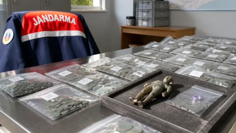 Eskişehir'de jandarma operasyonunda 194 sikke, bronz heykel ve elmas ele geçirildi