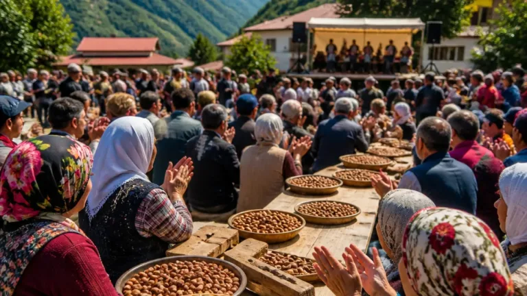 Espiye Cibril Mahallesi’nde 2. Fındık Kırma Şenliği’ne yoğun ilgi