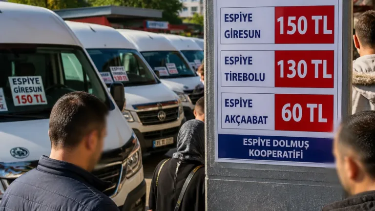 Espiye'de dolmuş ücretlerine yüzde 25 zam: Tam ücret 150, öğrenci 130 lira oldu