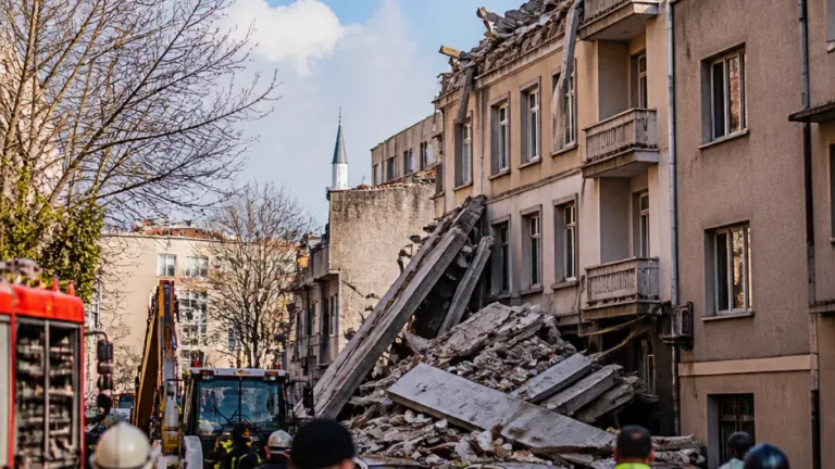 Fatih'te yıkım kararlı otelin çatı katı çöktü, cadde güvenlik nedeniyle kapatıldı