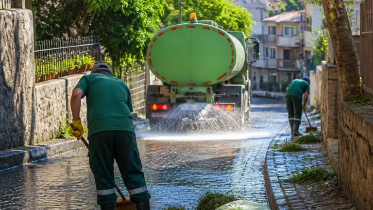 Giresun'da belediye ekipleri mahallerde yol yıkama ve yabani ot temizliğini yoğunlaştırdı