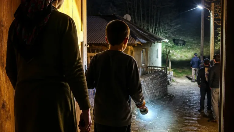 Hopa Koyuncular'da gece ayı sesi: Anne ve oğlu paniğe kapılarak eve döndü