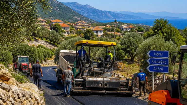Kaş kırsalında 16 kilometrelik yolun asfaltlanmasıyla ulaşım rahatlayacak