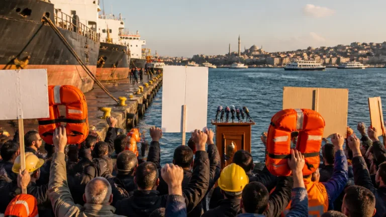 Kadıköy Rıhtım’da deniz işçileri eylemi: Güvenlik ve denetim talepleri artırıldı