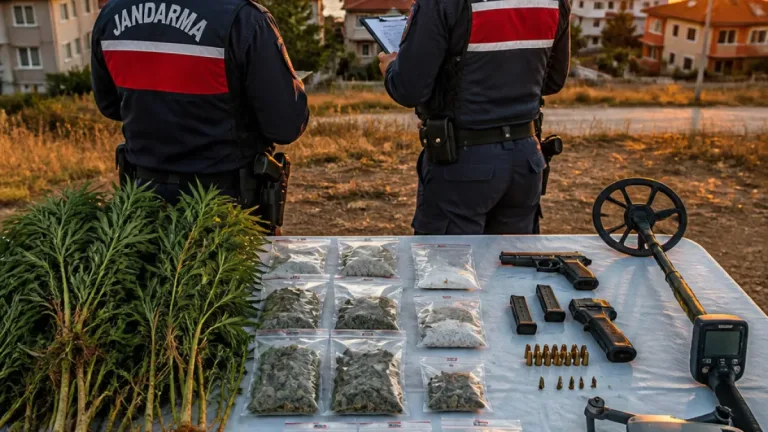 Karasu'da jandarmanın operasyonunda uyuşturucu, silah ve mühimmat ele geçirildi