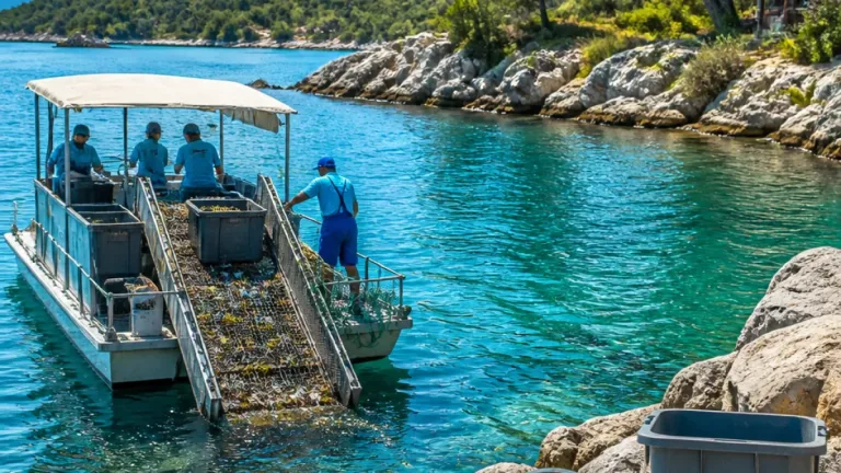 Kemer koylarında deniz yüzeyi temizliği için 'Çöp Kapar' uygulaması başladı