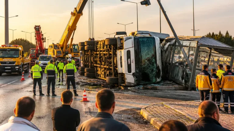 Manavgat'ta D-400 kavşağında TIR'ın dolmuş durağına devrilmesi: 2 ölü, sürücü gözaltında