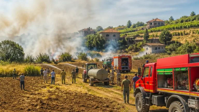 Mudanya Dereköy'de tarım arazisi yangını bağ evlerine ulaşmadan söndürüldü