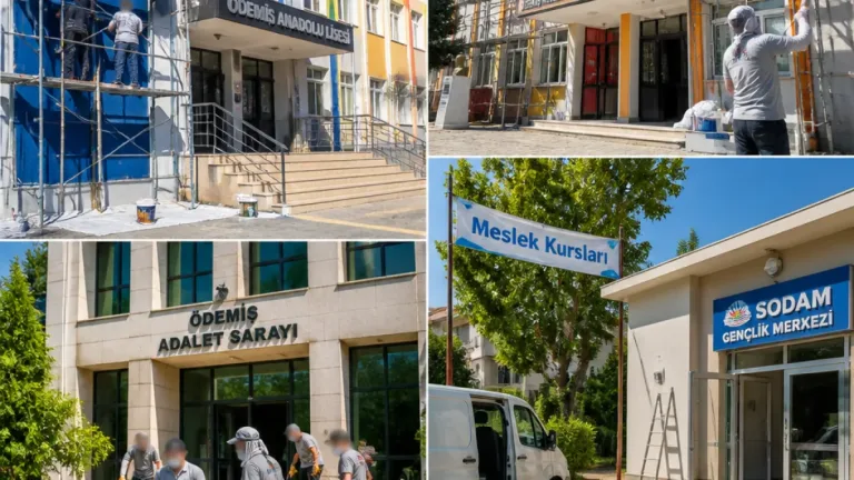 Ödemiş'te 42 hükümlü kamu kurumlarını yeniledi; işçilik katkısı 2,5 milyon TL