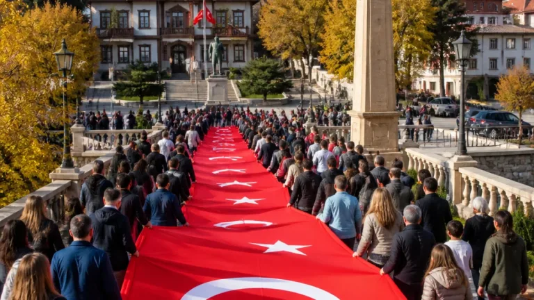 Osmancık’ta Cumhuriyet coşkusu 103 metrelik bayrakla yürüdü