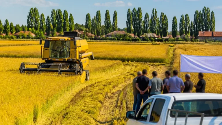 İpsala’da çeltik hasadı başladı: Kaymakam biçerdöverle tarlaya indi