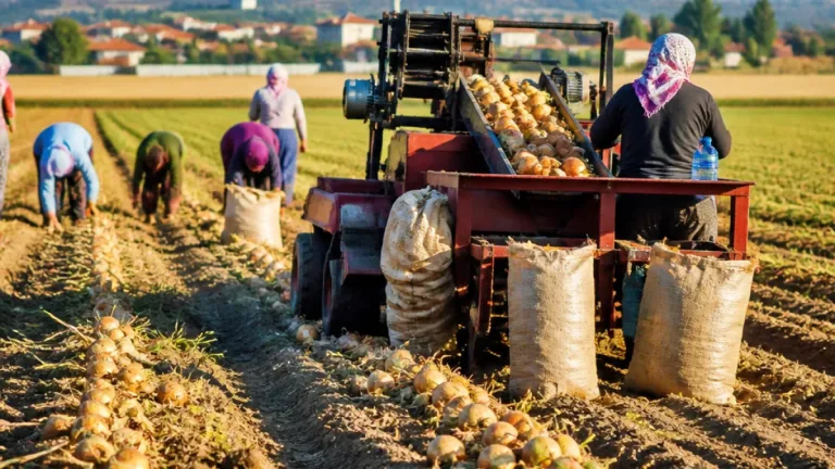 Suluova'da kışlık soğan hasadı başladı: 4 bin 200 dekar, 15 bin ton beklenti