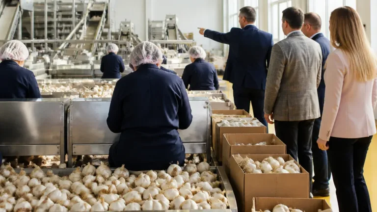 Taşköprü Kaymakamı Demirdağ, Edovital Garlic & More tesisinde üretim sürecini inceledi