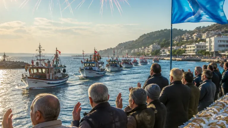 Tekirdağ'da balıkçılar havai fişek ve dualarla yeni av sezonunu açtı