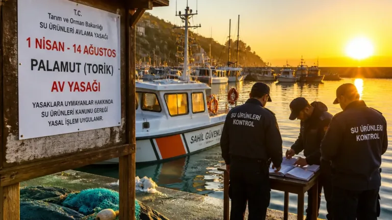 Tirebolu’da balıkçı barınaklarında denetimler sürüyor: Palamut ve torik yasağı hatırlatıldı