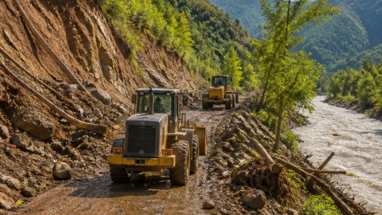 Tunceli'nin Pülümüründe sağanak sonrası heyelan: 2 köy yolu kısa süreli kapandı