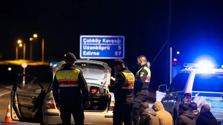 Uzunköprü'de jandarma yol uygulamasında 5 düzensiz göçmen yakalandı
