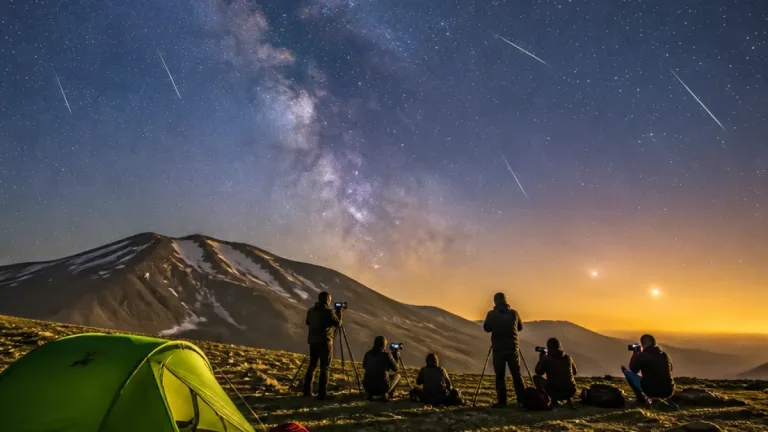 Van'da fotoğrafçılar Keşiş Yaylası'nda Perseid meteor yağmurunu görüntüledi