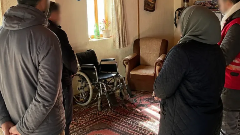 Yüksekova'da dayanışma örneği: Kısıklı köyünde Hatun Teyze tekerlekli sandalyesine kavuştu