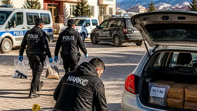 Yüksekova’da eş zamanlı operasyon: 12 gözaltı, araçta 10,7 kilogram skunk ele geçirildi