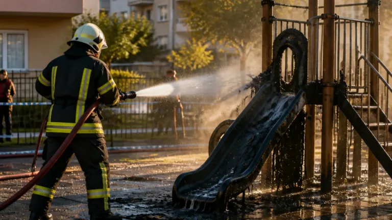 Zonguldak Ereğli'de Çocukların Kundakladığı Kaydırak Mahalleliyi Tedirgin Etti