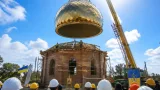 У Кам'янському встановили головний купол на храм Козацької церкви Пресвятої Покрови