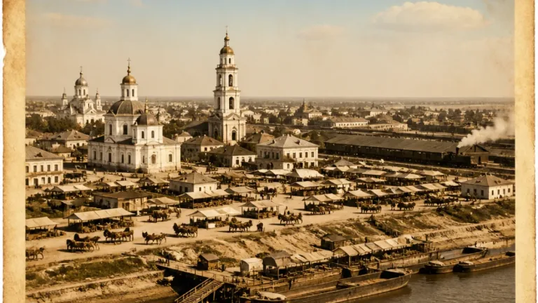 Архівна листівка 1910 року показує панораму Могилів-Подільського з початку XX століття