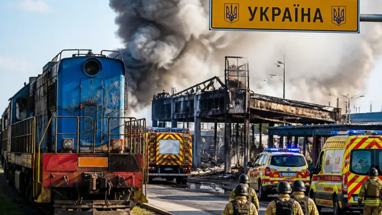 Біля «Ягодина» РФ вдарила по поїзду та АЗС: локомотив пошкоджено, постраждалих немає