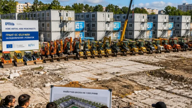 Ірпінь показав шведським партнерам результати «зеленого» демонтажу та модульних містечок