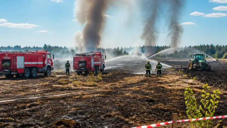 На Чернігівщині за добу — дві пожежі торфовищ; гасіння одного вогнища триває понад півтори доби