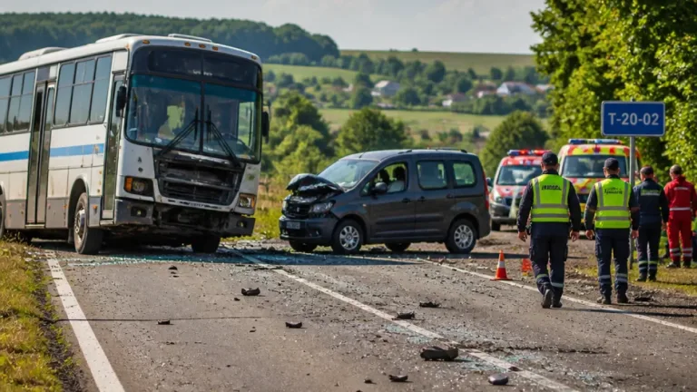 На Чортківщині рейсовий автобус зіткнувся з легковиком на дорозі Т‑20‑02, постраждали водії