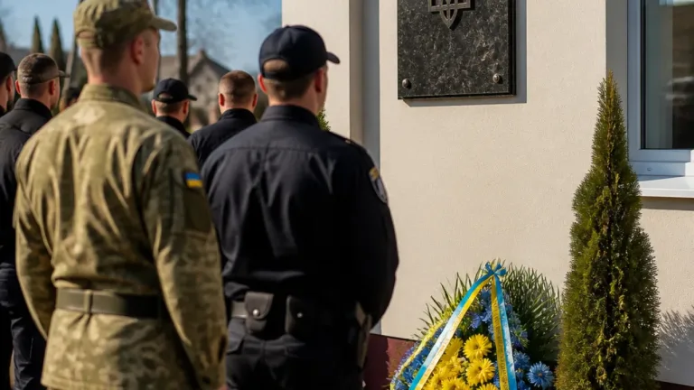 На Косівщині відкрили меморіальну дошку загиблому поліцейському Євгену Рубаняку