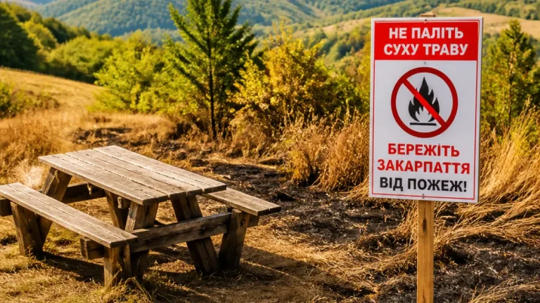 На Закарпатті оголосили надзвичайний, 5‑й клас пожежної небезпеки — закликають не розпалювати вогонь