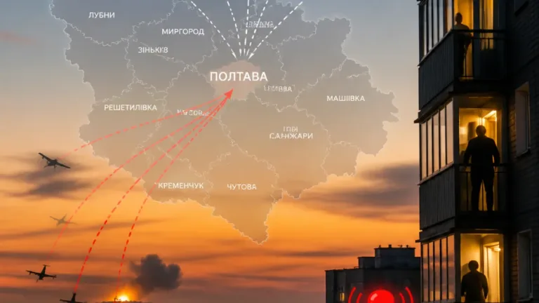 Повітряні тривоги над Полтавою та районами: хроніка дронів і рекомендації для мешканців