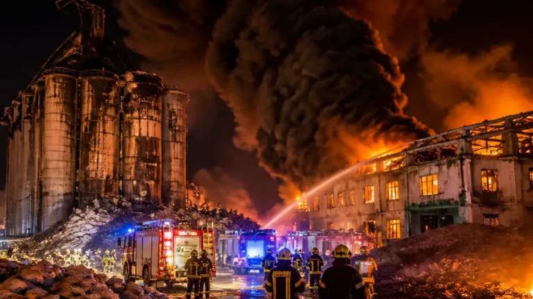 Російський удар спричинив пожежі на зерносховищі та готелі в Одещині — рятувальники приборкали вогонь