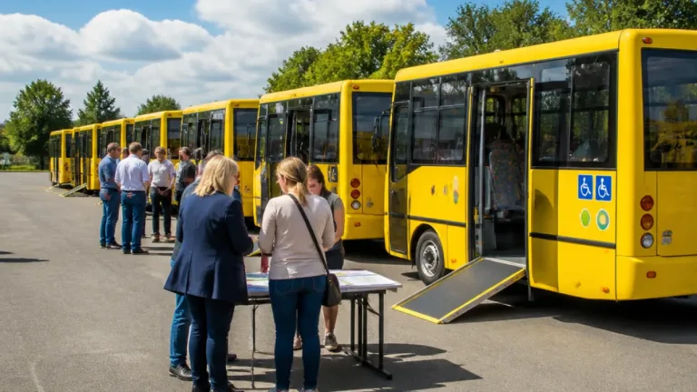 Шість громад Київщини отримали нові шкільні автобуси: сім уже пристосовані для дітей з ООП