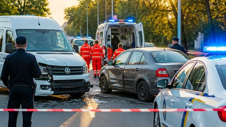 У Броварах зіткнулися Volkswagen Transporter та Chevrolet Aveo: троє постраждалих, серед них дитина
