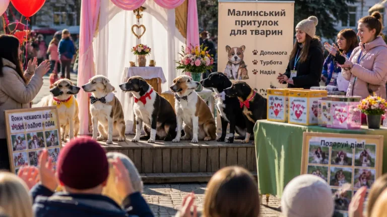 У Малині провели благодійний ПЕТ М‑Фест із «собачим весіллям» та збором на притулок