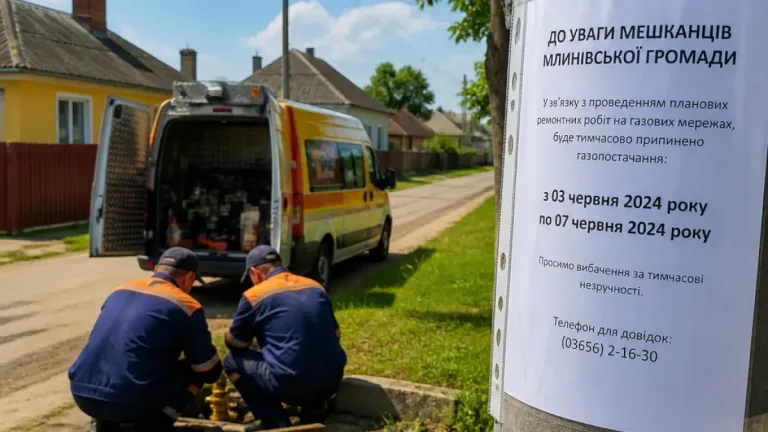 У Млинівській громаді на чотири дні вимкнуть газ: перелік сіл і правила безпеки