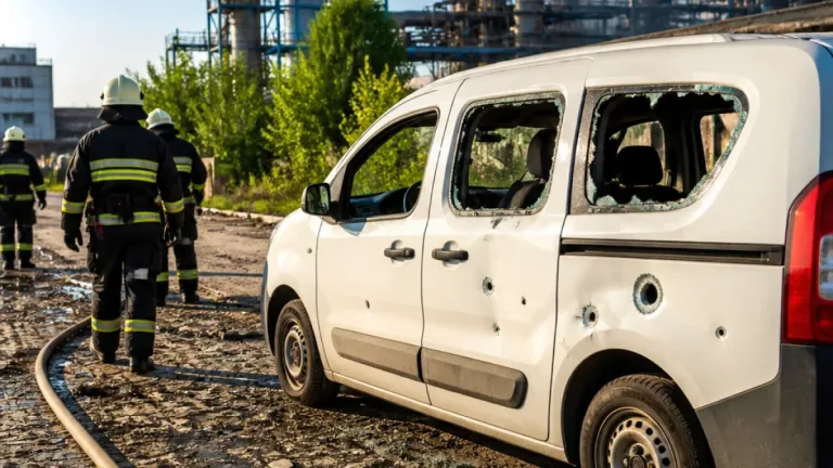У Запоріжжі російський удар пошкодив службовий автомобіль на території підприємства