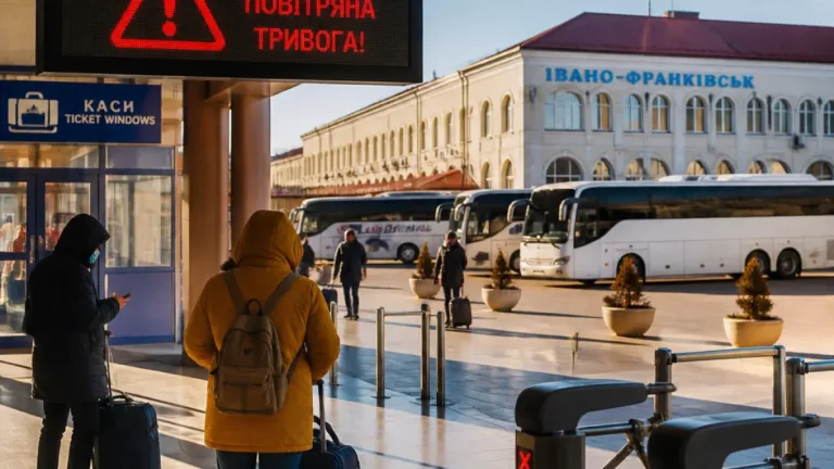 В Івано‑Франківську зупинили вокзал і міський транспорт через повітряну тривогу