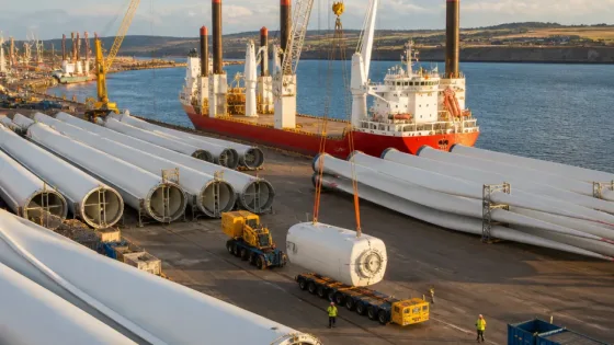 Dundee yard begins marshalling for Inch Cape as first turbine parts arrive