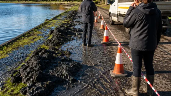Durham residents complain after black sludge left around Newton Aycliffe boating lake