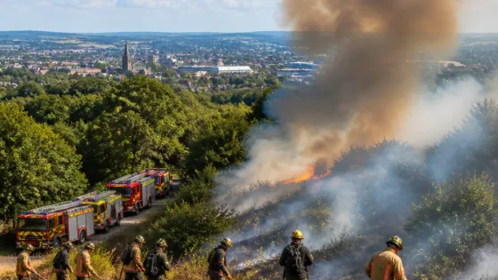 Exeter park blaze sends smoke across city as crews tackle large grass fire