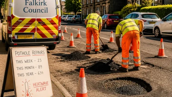 Falkirk council spent £2.2m repairing 9,015 potholes in three years