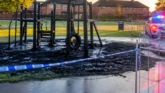 Kirkby play park damaged in deliberate arson as council and fire service investigate