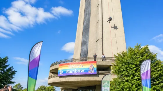 Milton Keynes councillor abseils 418ft landmark to raise funds for local bereavement charity